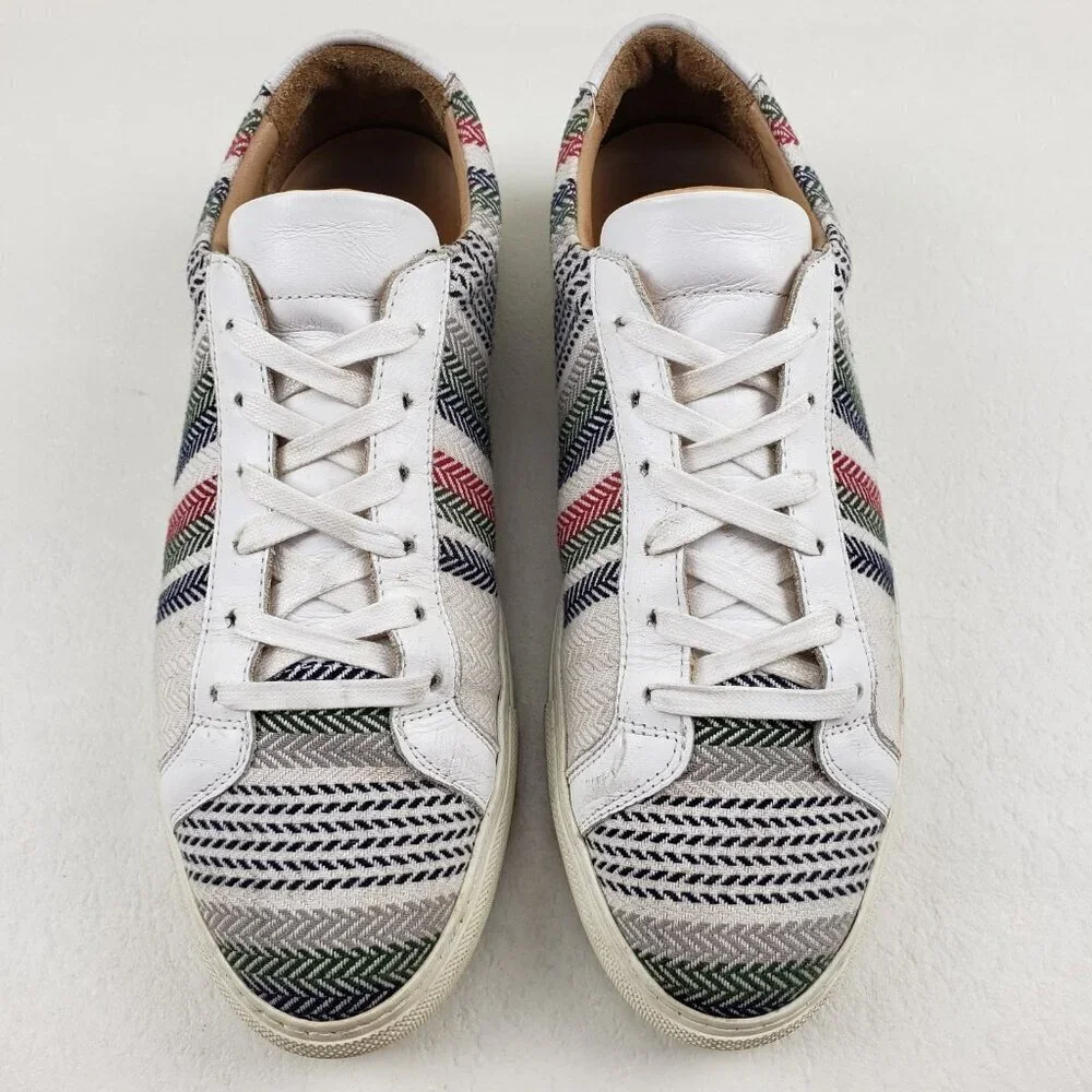 Taft Classic Striped Sneaker Mens 9 Multicolor Lace Up Casual Shoe Portugal